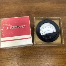 Vintage Triplett 0-30 Amp Ammeter Panel Gauge  New Old Stock
