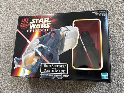 Hasbro 1998 Star Wars Episode 1 Sith Speeder und Darth Maul neuwertig in ungeöffneter Box