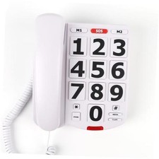 White Big Button Phone for Senior Landline Home Phone - 1 Pack