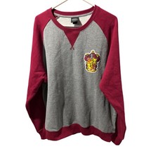 Harry Potter Gryffindor Raglan Sweatshirt Universal Studios Grey Maroon 2XL NWT