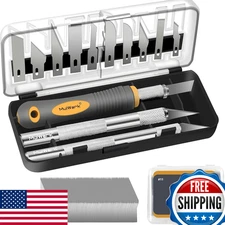 MulWark 136-Pc Precision Hobby Knife Set w/Blade Storage & Magnetic Handle