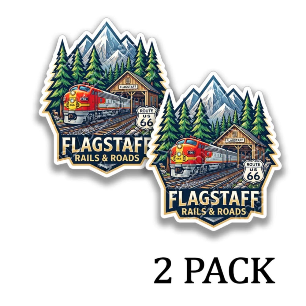 Flagstaff Rails & Roads Souvenir Sticker 2 Pack 44176