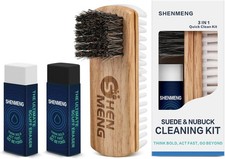 Suede  Nubuck Cleaner Kit, 2-IN-1 Suede Brush  Horsehair Brush, 2 White/Black
