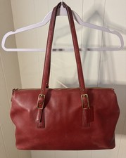 Coach Handbag Red Leather Legacy Zip Satchel Tote Shoulder Bag 9849 USA Vintage