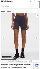 Lululemon Wunder Train HR Short 6" Atmospheric Purple Size 14 (UK 16-18)