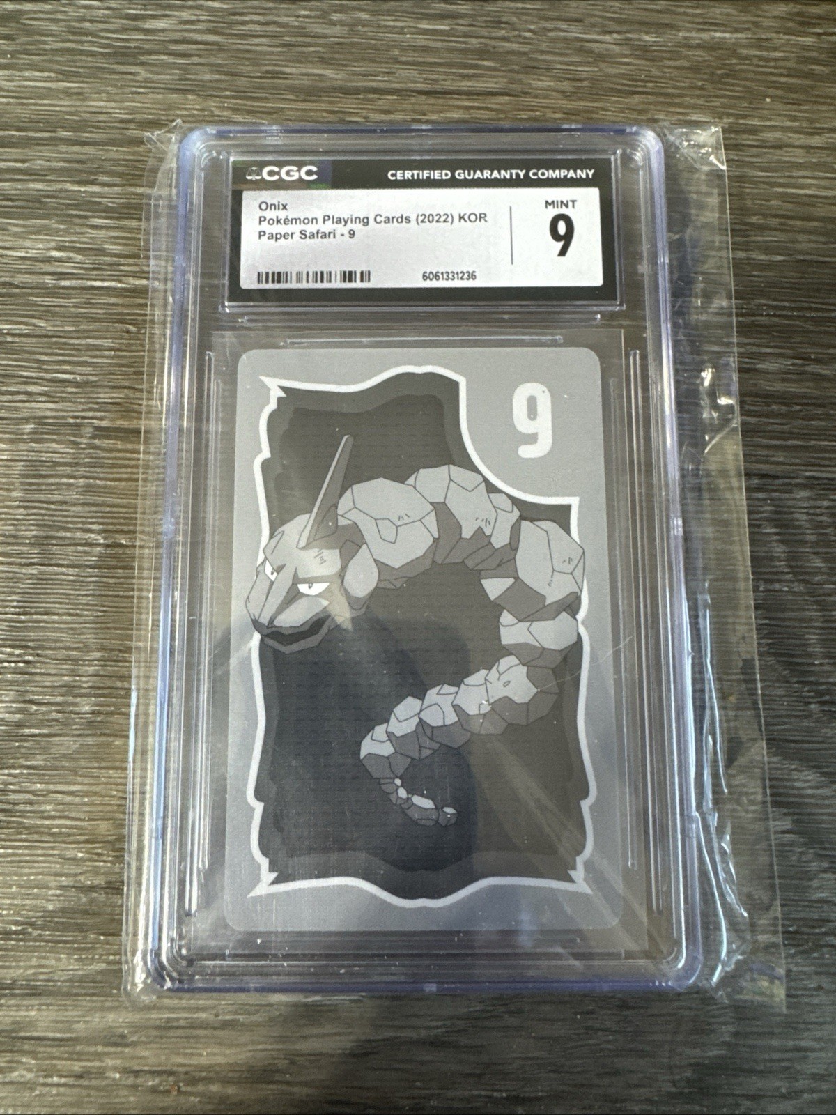 CGC 9 MINT KOREAN POKEMON - ONIX - PAPER SAFARI 9 2022 PLAYING CARD