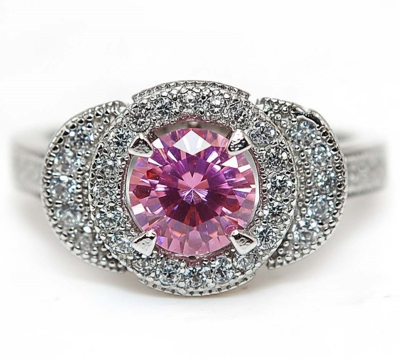 1CT Heat Treated Pink Topaz 925 Solid Sterling Silver Ring Sz 8 MM5-6