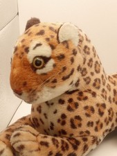 Realistic Cheetah Leopard Plush 6" Tall 10" Long Spots Whiskers No Tags Brand...