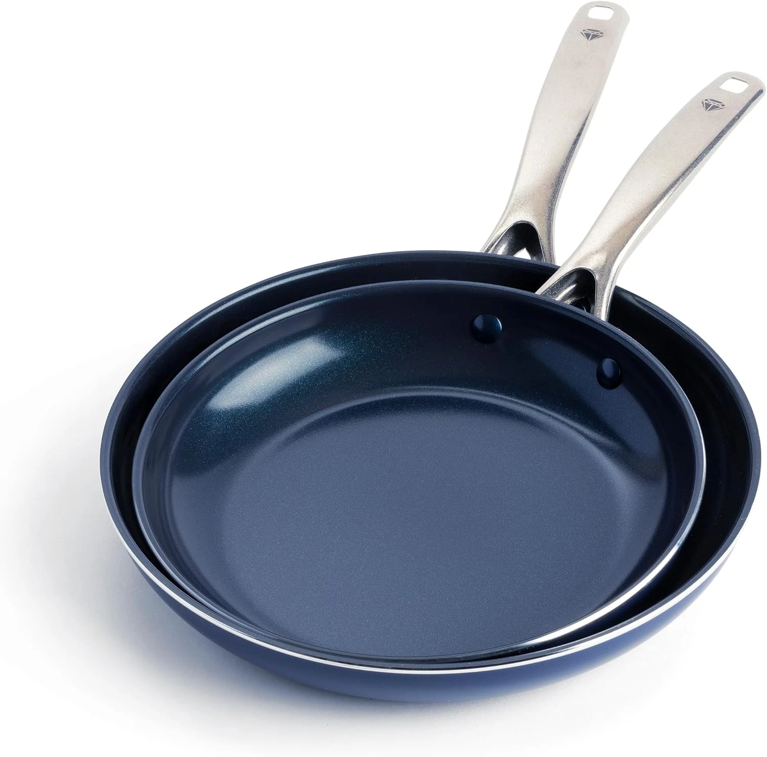 9.5” and 11" Frying Pan Skillet Set, Diamond Infused PFAS & Pfoa-Free Ceramic No