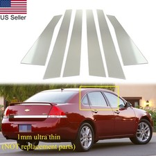 For 2006-2013 Chevy Impala 6pcs Chrome Pillar Posts Door Window Trim Covers