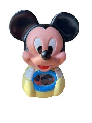Disney Vintage Baby Mickey Mouse Roly Poly Yellow Baby Toy