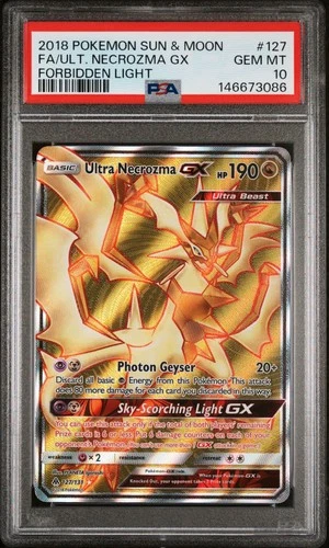 Pokemon Card PSA 10 Ultra Necrozma GX 127/131 Forbidden Light