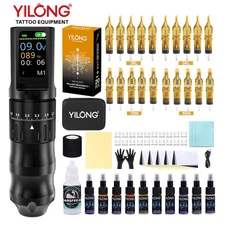 Adjustable Stroke Tattoo Gun Pen Kit with LED Display for Professional Artists