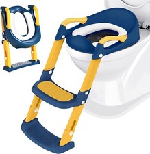 Baby toilet seat trainer with stairs toilet learning potty toilet seat blue b219