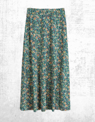 Womens Seasalt Printed Jersey A-Line Skirt in Rainbow Confetti Clusters Rose