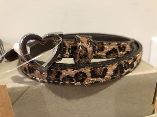 Animal print Belts Kids Girls Heart Thin Strap Size XS Lands'End NEW - Picture 3 of 5