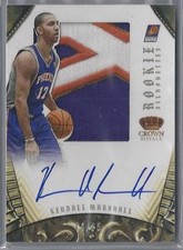 2012-13 PREFERRED SILHOUETTES PRIME KENDALL MARSHALL RC AUTO PATCH 16/25!!