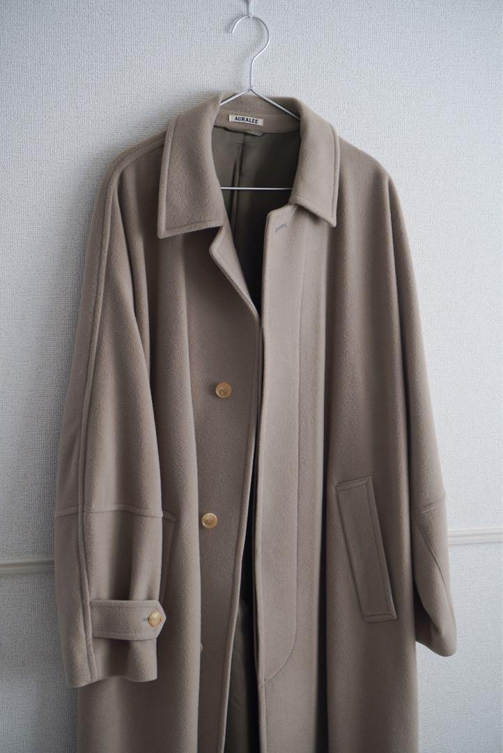 AURALEE Cashmere Wool Mosser Big Coat Gray Size 3 70% Wool AURALEE Cashmere Wool Mosser Big Coat Gray Size 3 70% Wool