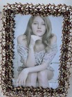 Decoration Vine Picture Frame Brown Hand Made with Swarovski Crystals Enamel
