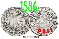 Hungary Denar 1586 Habsburg Dynasty RUDOLF II, Silver Coin #32819