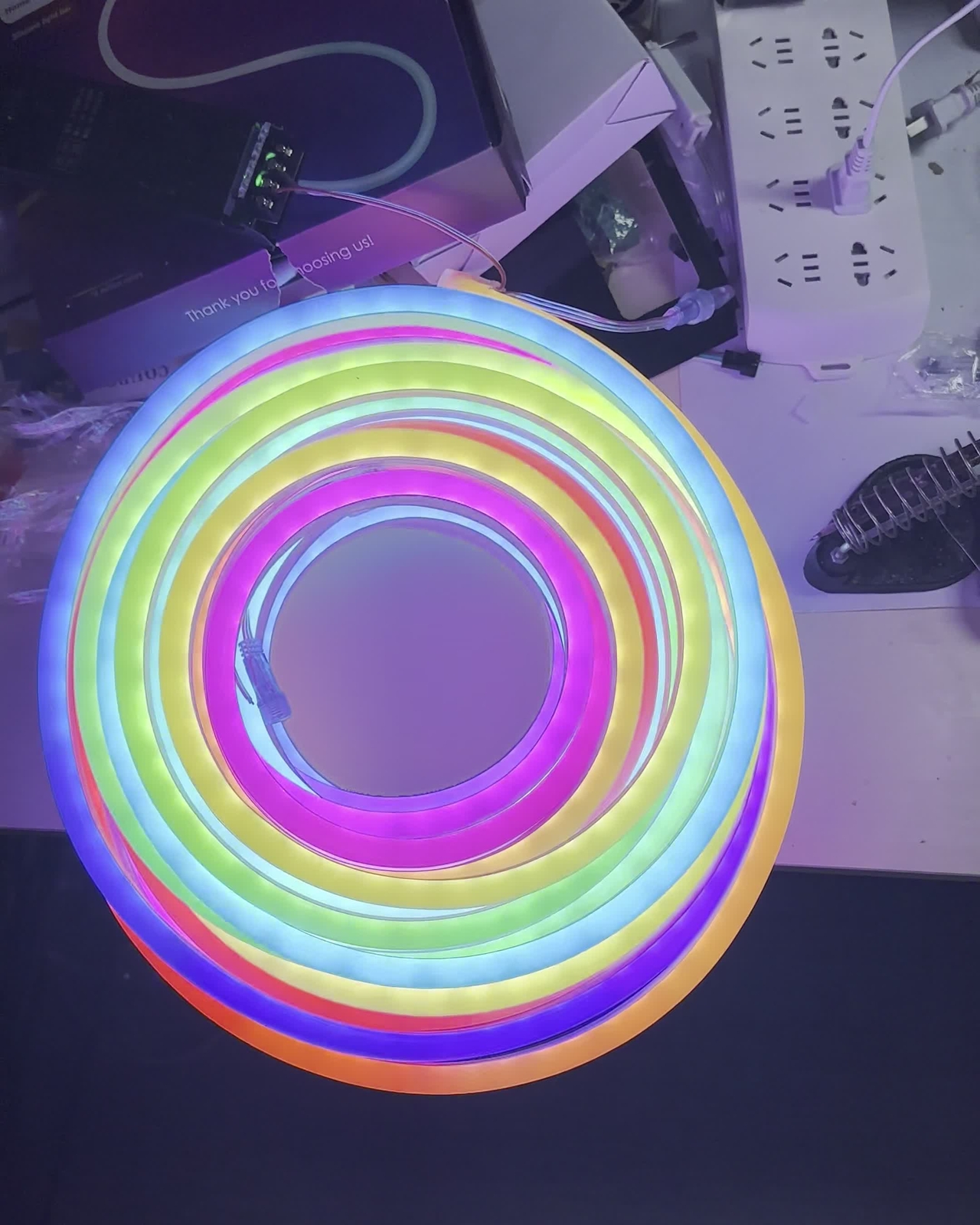 65ft 110V-24V RGB Waterproof LED Neon Rope Strip Light In/Outdoor ...