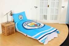 Image of Manchester City FC Single Bedding Set Reversible Duvet Cover