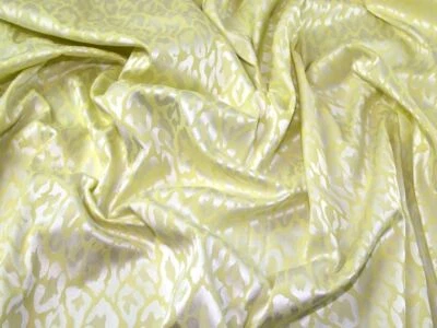 MINERVA 1.47m Stretch Woven Brocade Fabric Yellow - per metre