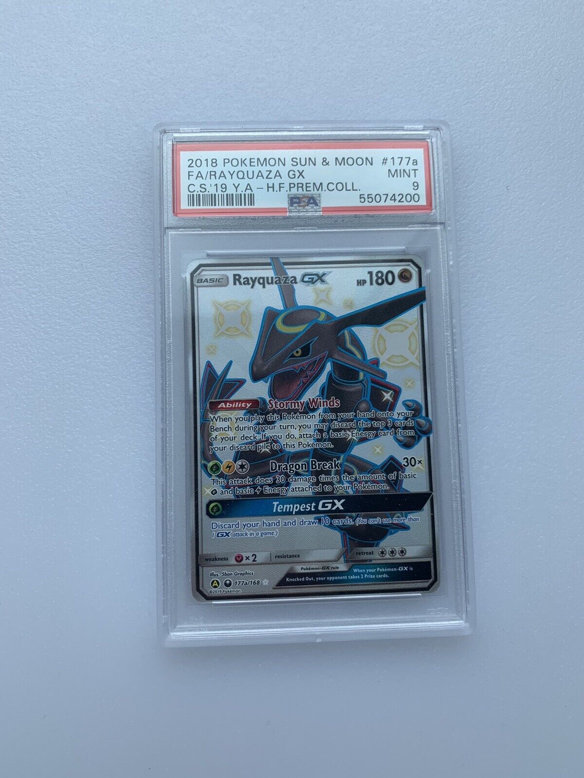 Pokemon Hidden Fates Full Art Shiny Rayquaza GX 177a/16