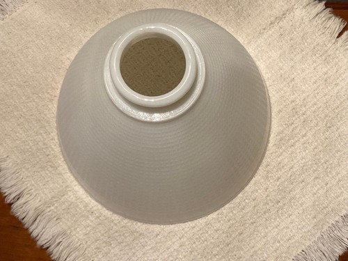 Vintage 8" Waffle Torchiere Lamp Diffuser Marked Corning 820120 ~ 2 1/8" Fitter - Picture 2 of 7