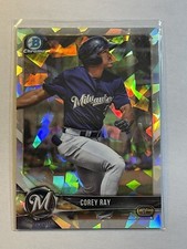 Corey Ray 2018 Bowman Chrome Prospect Atomic Refractor BCP97 Brewers