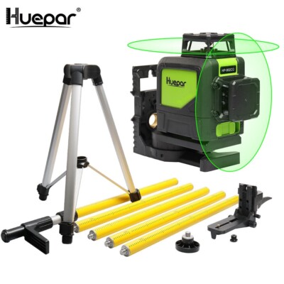 Huepar selbstnivellierender Baulaser 902CG mit Teleskopstange/Klemmstativ