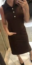 Dolce & Gabbana D&G Vintage Little Dress Mod Midi Maxi Brown Viscose 42 Small