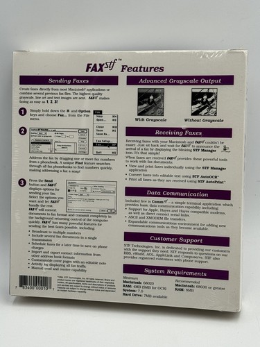 Software de fax STF vintage para Macintosh 1994 NUEVO - Imagen 2 de 2