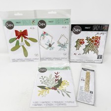 Sizzix Thinlits Christmas Cutting Dies Bundle Holly Mistletoe Winter NEW