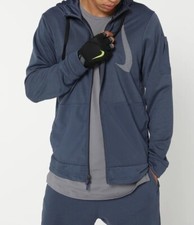 Nike Mens Dri FIT Medium Blue Zip Up Training Hoodie Jacket Pockets Athletic