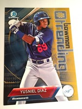 2018 Bowman Trending Jumbo 5x7 Yusniel Diaz Dodgers Gold /10