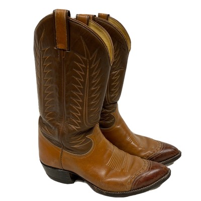 Vintage Tony Lama Lizard Wingtip Cowboy Western BOOTS 6243 Brown 
