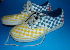 VANS Off The Wall Classic Low Top Canvas Shoes, YOUTH US 4.5, Multi Checkered