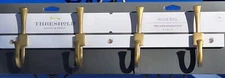 2 Pack Threshold 18" Flared J Hook Rail Brass/White Wall Hooks New in Box