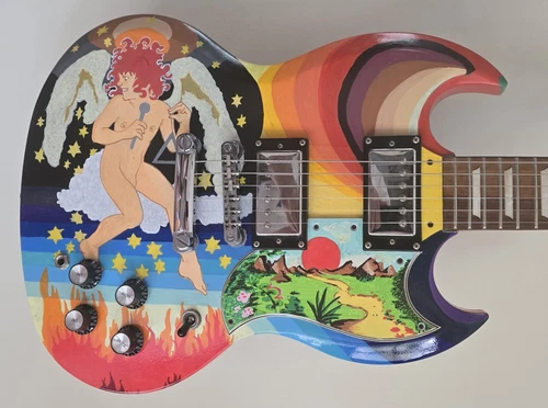 Custom Painted "The Fool" Rundgren/Clapton Replica Epiphone SG G-400 with Case