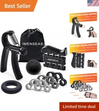 7 Pack Adjustable Grip Strength Trainer & Finger Stretcher - Stress Relief Set