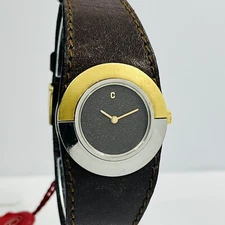 Concord Vintage Women's Mechanical Watch 18K Gold & Steel Leather Face 310523