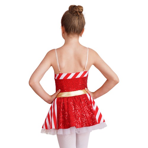 Girl Christmas Leotard Dress Miss Santa Claus Xmas Costume Candy Cane Striped - Bild 35 von 53