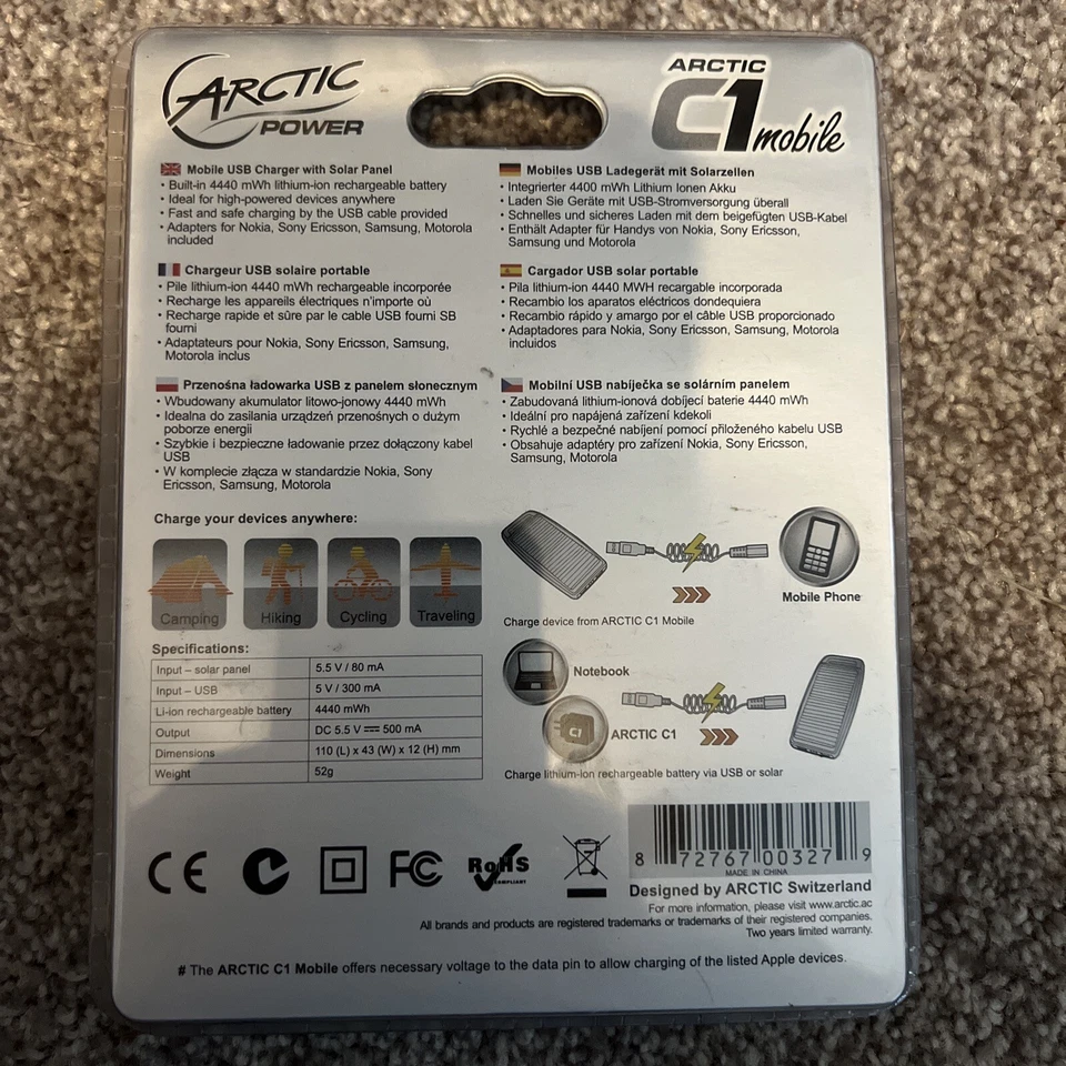 Cargador USB móvil con panel solar Foto 2 de 2