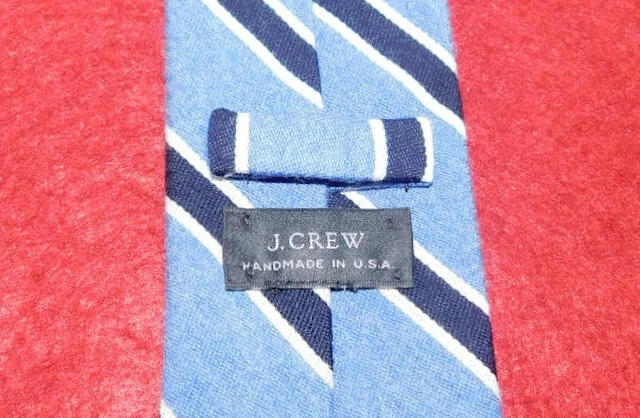 J. ЭКИПАЖ СДЕЛАНО В США СВЕТЛО-СИНИЙ/БЕЛЫЙ/СИНИЙ В ПОЛОСКУ ШЕРСТИ/ШЕЛКА ТОНКИЙ ГАЛСТУК - ГАЛСТУКИ. - Изображение 3 из 3