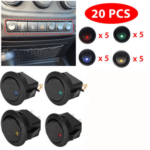 20 WIPPSCHALTER Kippschalter Set EIN/AUS 12 V LED Licht Auto Boot rund SPST 20 AMP - Bild 3 von 12