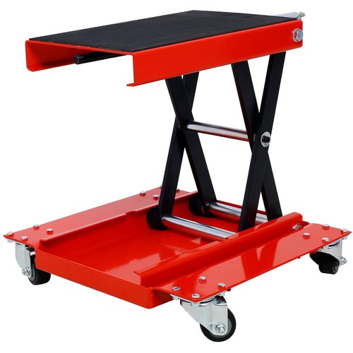1100lb Motorcycle lift with dolly Jack, Scissor Lift Jack Wide Deck w 360° Wheel - Picture 4 of 11