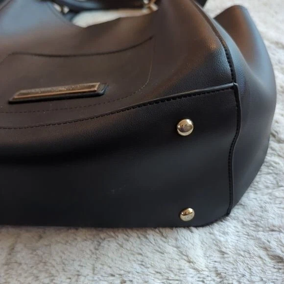 Marc New York Andrew Marc Bolso Hobo Negro Cartera de Hombro 2 n 1 Doble Asa Mediano Foto 3 de 4