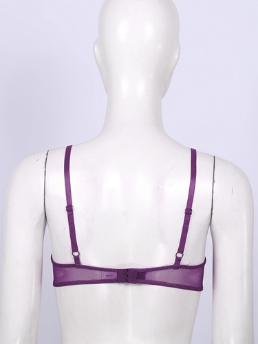 Women Lingerie Soft Sheer Lace Floral Nipple Split Bralette Unlined Bra Tops - 第 56/91 張圖片