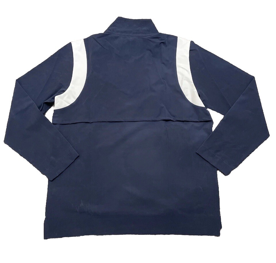 Nike DJ5115-419 Football Coaches Jacket Blue White L/S 1/4